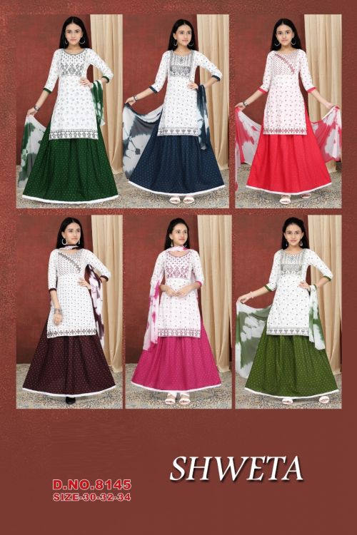 Shweta 8145 Kids Kurti Girls Wear Catalog